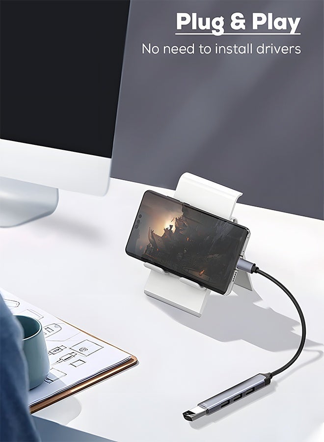 START USB-C Hub 4 in 1 with 3 USB 2.0 Ports – Type-C OTG Adapter – Up to 480Mbps Data Transfer – Plug & Play – Compatible with MacBook, Laptop & Android - Image 3